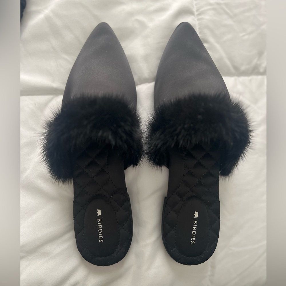 New without box size 8 satin birdies mules